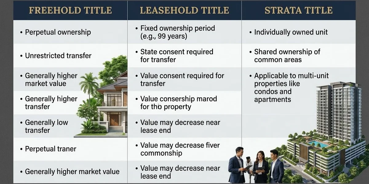 Perbandingan Freehold, Leasehold, Strata Title